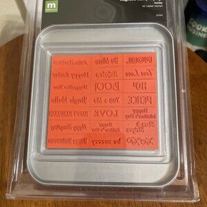 Making Memories Magnetic Stamp Sayings (42 Rubber Stamps) ~ Holiday - NIP